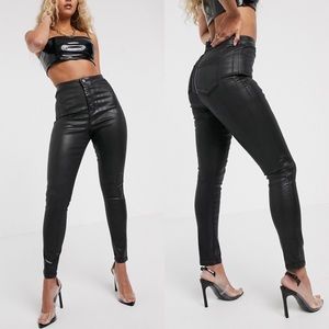 ASOS leather coated skinny jeans